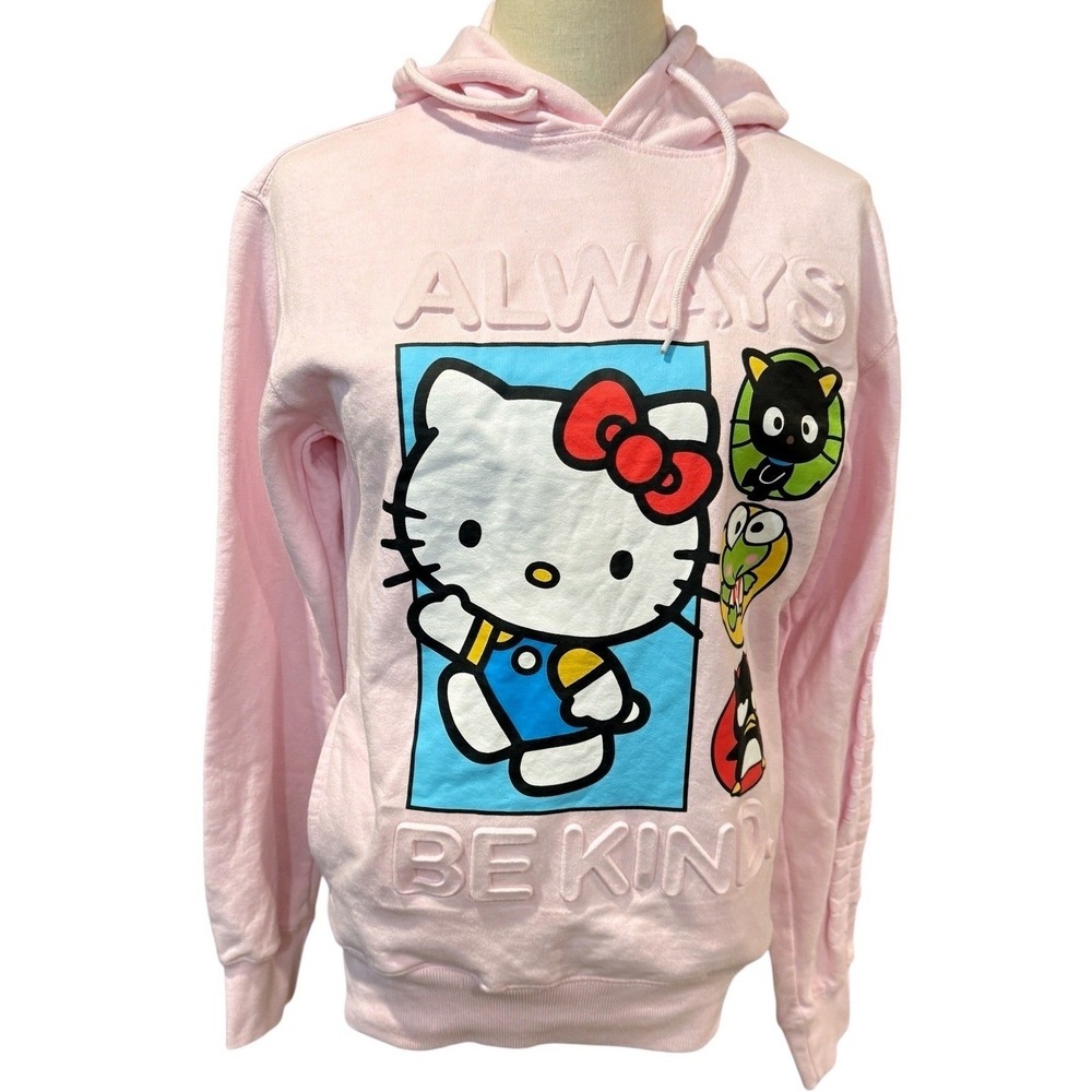 Sanrio Hello Kitty and Friends Pink Hoodie Always Be Kind Bioworld Small S 34/36